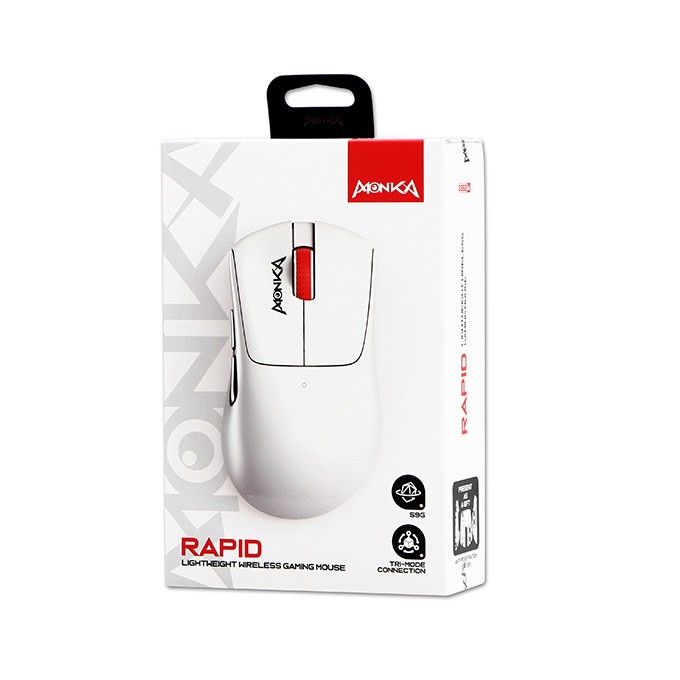 Mysz Marvo MONKA RAPID, biała, optyczna, 12000DPI, Tri-Mode