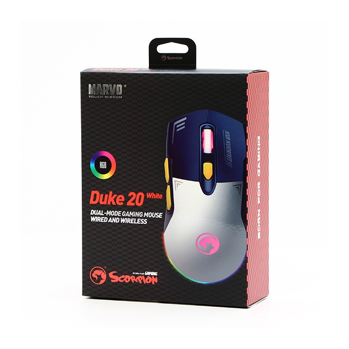 Mysz bezprzewodowa, Marvo DUKE 20, niebiesko-biały, optyczna, 4800DPI