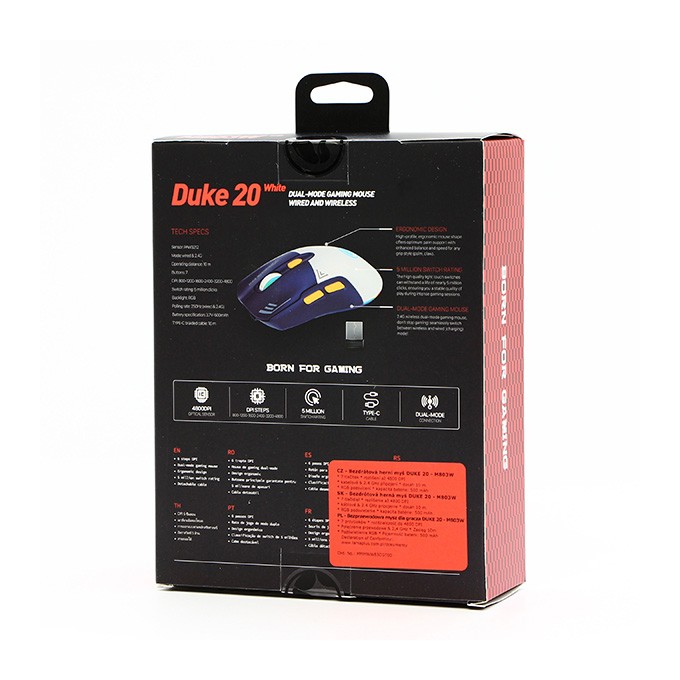 Mysz bezprzewodowa, Marvo DUKE 20, niebiesko-biały, optyczna, 4800DPI