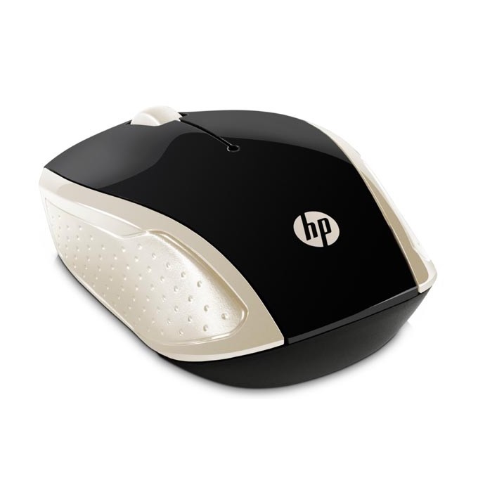 Mysz bezprzewodowa, HP 200 Gold, złota, optyczna, 1000DPI