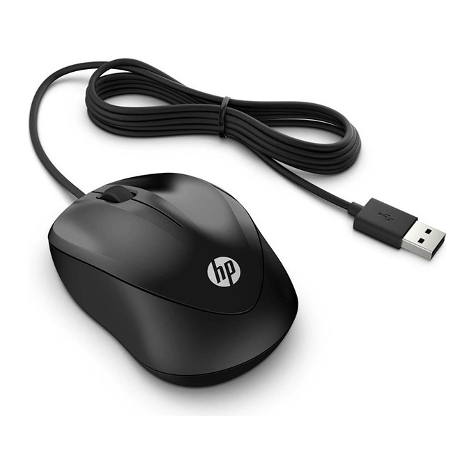 Mysz przewodowa, HP USB Travel Mouse, czarna, optyczna, 1000DPI