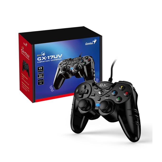 Gamepad Genius GX Gaming GX-17UV, 17przycisk, USB/PS3, czarny