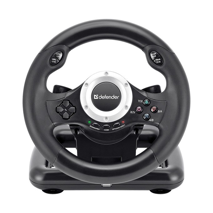 Kierownica Defender TURBO PRO, 10przycisk, USB, czarny, z pedałami, PS3,PS4,PC,Xbox One,Xbox Series X/S,Nintendo Switc