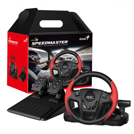 Kierownica Genius GX Gaming SpeedMaster, kierownica z pedałami i dźwignią zmiany biegów, 13przycisk, USB, Kierownica Genius GX Gaming SpeedMaster, kierownica z pedałami i dźwignią zmiany biegów, 13przycisk, USB,