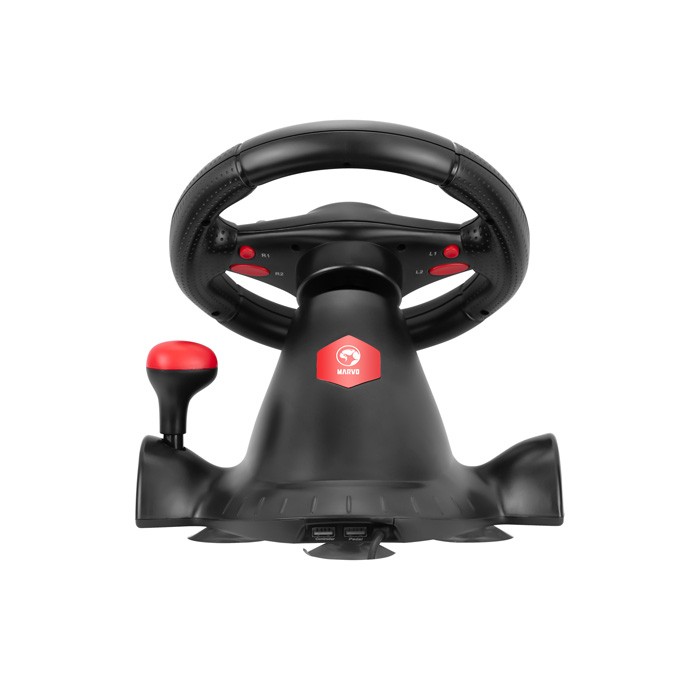 Kierownica Marvo GT-903, kierownica z pedałami i dźwignią zmiany biegów, 16przycisk, USB, czarny