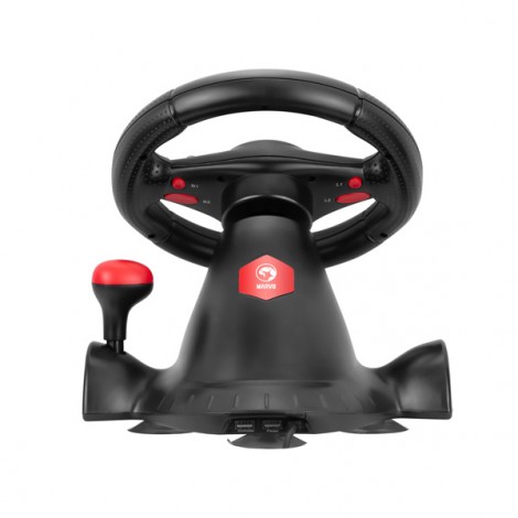 Kierownica Marvo GT-903, kierownica z pedałami i dźwignią zmiany biegów, 16przycisk, USB, czarny Kierownica Marvo GT-903, kierownica z pedałami i dźwignią zmiany biegów, 16przycisk, USB, czarny