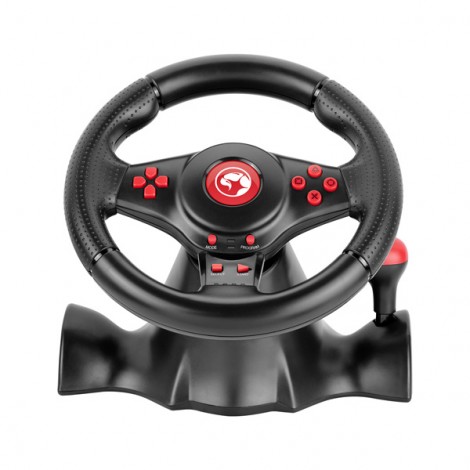 Kierownica Marvo GT-903, kierownica z pedałami i dźwignią zmiany biegów, 16przycisk, USB, czarny Kierownica Marvo GT-903, kierownica z pedałami i dźwignią zmiany biegów, 16przycisk, USB, czarny