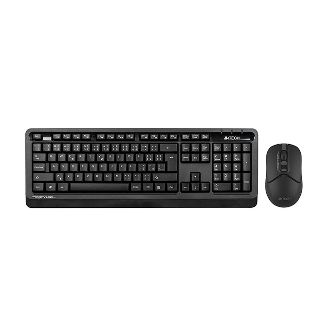 A4Tech FG1012, Zestaw klawiatur z myszą optyczną bezprzewodową, AA, CZ, klasyczna, 2.4 [Ghz], bezprzewodowa, czarna