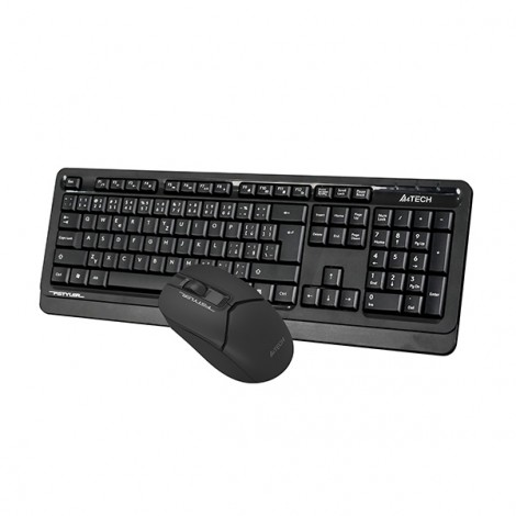 A4Tech FG1012, Zestaw klawiatur z myszą optyczną bezprzewodową, AA, CZ, klasyczna, 2.4 [Ghz], bezprzewodowa, czarna