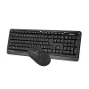 A4Tech FG1012, Zestaw klawiatur z myszą optyczną bezprzewodową, AA, CZ, klasyczna, 2.4 [Ghz], bezprzewodowa, czarna