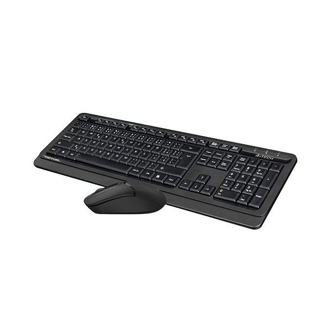 A4Tech FG1012, Zestaw klawiatur z myszą optyczną bezprzewodową, AA, CZ, klasyczna, 2.4 [Ghz], bezprzewodowa, czarna