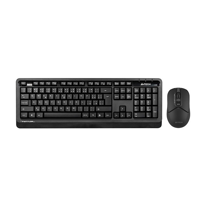 A4Tech FG1012S, Zestaw klawiatur z myszą optyczną bezprzewodową, CZ, 2.4 [Ghz], czarna