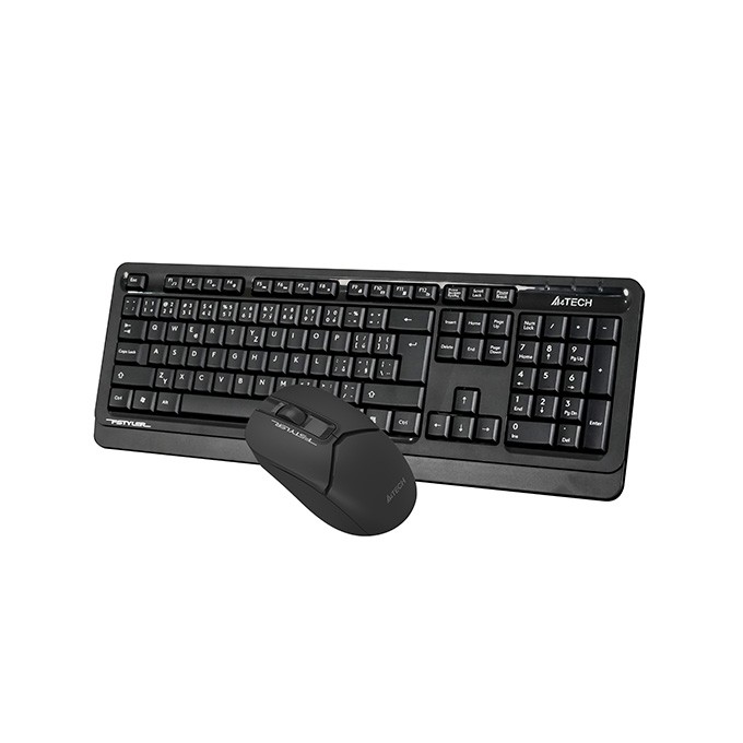 A4Tech FG1012S, Zestaw klawiatur z myszą optyczną bezprzewodową, CZ, 2.4 [Ghz], czarna