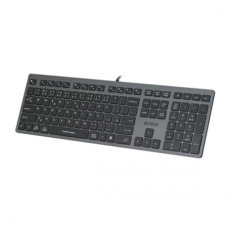 A4Tech FX50, Klawiatura CZ, klasyczna, niski profil rodzaj przewodowa (USB), szara