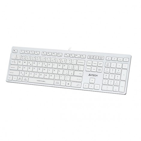 A4Tech FX50, Klawiatura CZ, klasyczna, niski profil rodzaj przewodowa (USB), biała