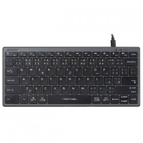 A4Tech FX51, Klawiatura CZ, bez bloku numerycznego, niski profil rodzaj przewodowa (USB), szara