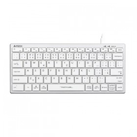 A4Tech FX51, Klawiatura CZ, bez bloku numerycznego, niski profil rodzaj przewodowa (USB), biała