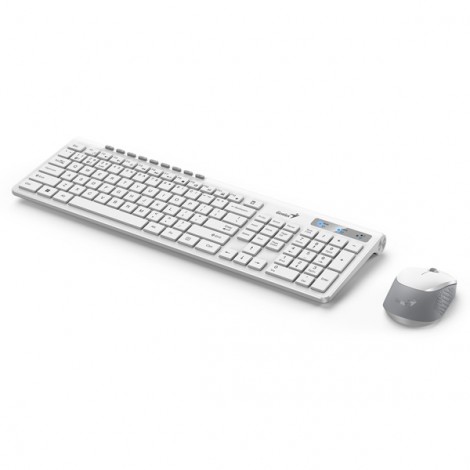 Genius SlimStar 8230, zestaw klawiatura z myszą optyczną bezprzewodową, 1x AA, 1x AA, CZ/SK, klasyczna, Dual-Mode 