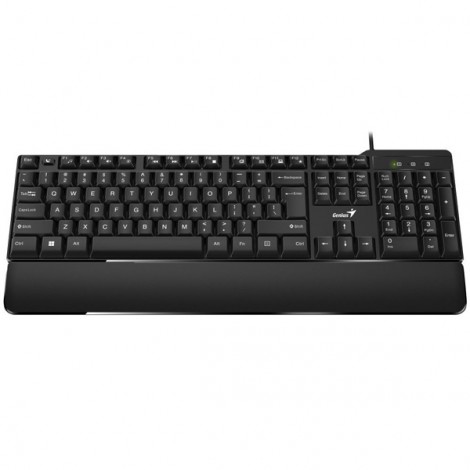 Genius KB-100XP, klawiatura CZ/SK, klasyczna, wodoodporna rodzaj przewodowa (USB), czarna, ergo podkładka pod 