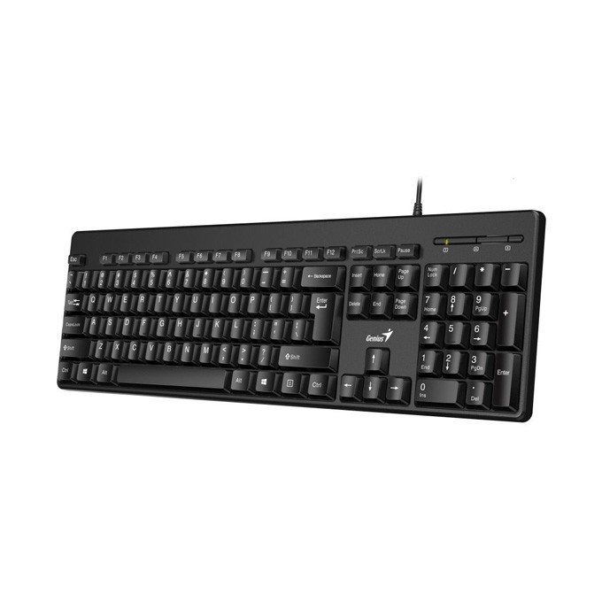 Genius KB-116, klawiatura CZ/SK, klasyczna, wodoodporny rodzaj przewodowa (USB), czarna, nie, EOL