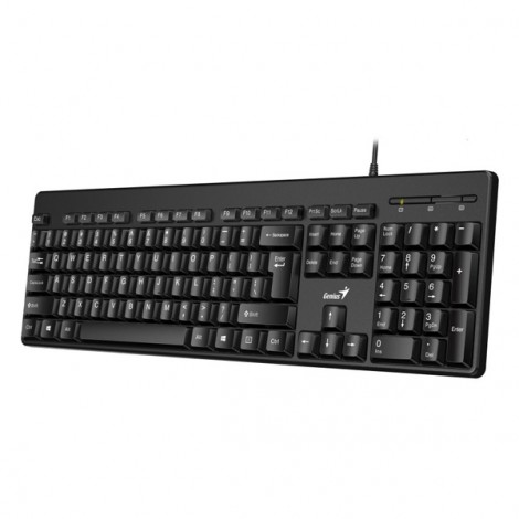 Genius KB-116, klawiatura CZ/SK, klasyczna, wodoodporny rodzaj przewodowa (USB), czarna, nie, EOL