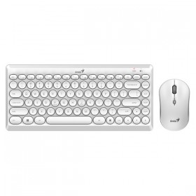 Genius LuxeMate Q8000, zestaw klawiatura z myszą optyczną bezprzewodową, 4x AAA, CZ/SK, klasyczna, okrągłe klawisze 