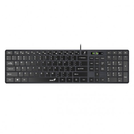 Genius SlimStar C126, zestaw klawiatura z optyczną myszką, CZ/SK, klasyczna, cienka rodzaj przewodowa (USB), czarna, 