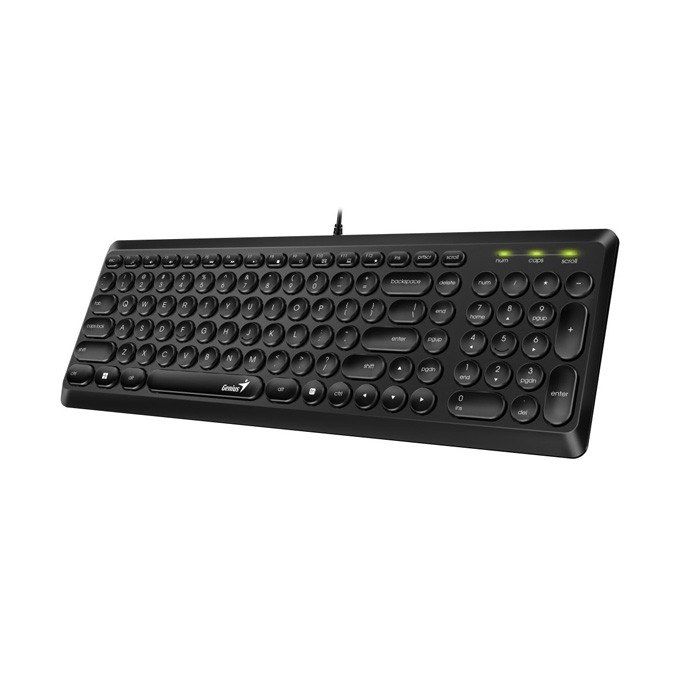 Genius Slimstar Q200, klawiatura CZ/SK, klasyczna, cicha rodzaj przewodowa (USB), czarna, nie