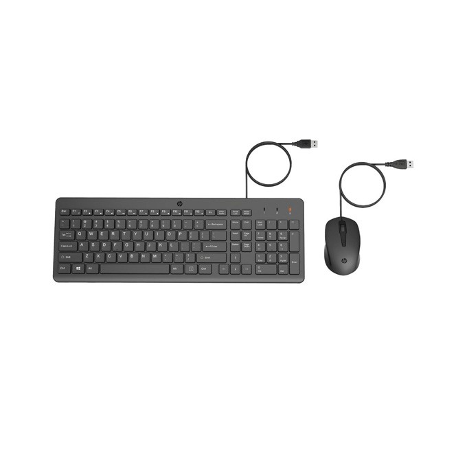 HP 150, Zestaw Klawiatura + Mysz US, 2.4 [GHz], przewodowa (USB), czarna