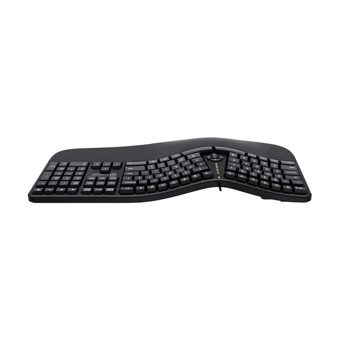 Powerton LANA, Klawiatura ergonomiczna CZ/SK, przewodowa (USB), czarna