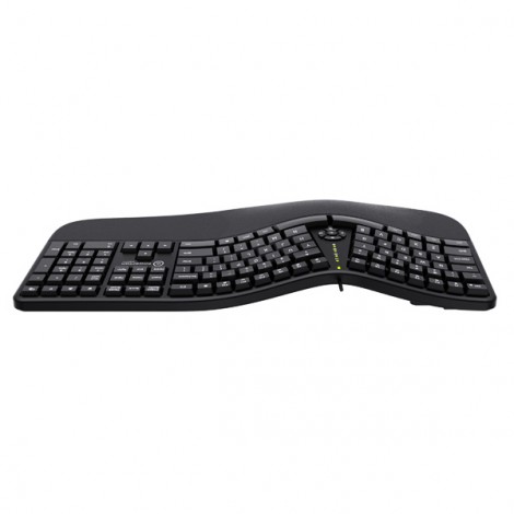 Powerton LANA, Klawiatura ergonomiczna CZ/SK, przewodowa (USB), czarna