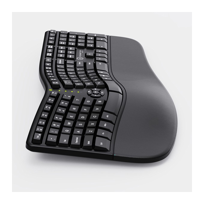 Powerton LANA, Klawiatura ergonomiczna CZ/SK, przewodowa (USB), czarna