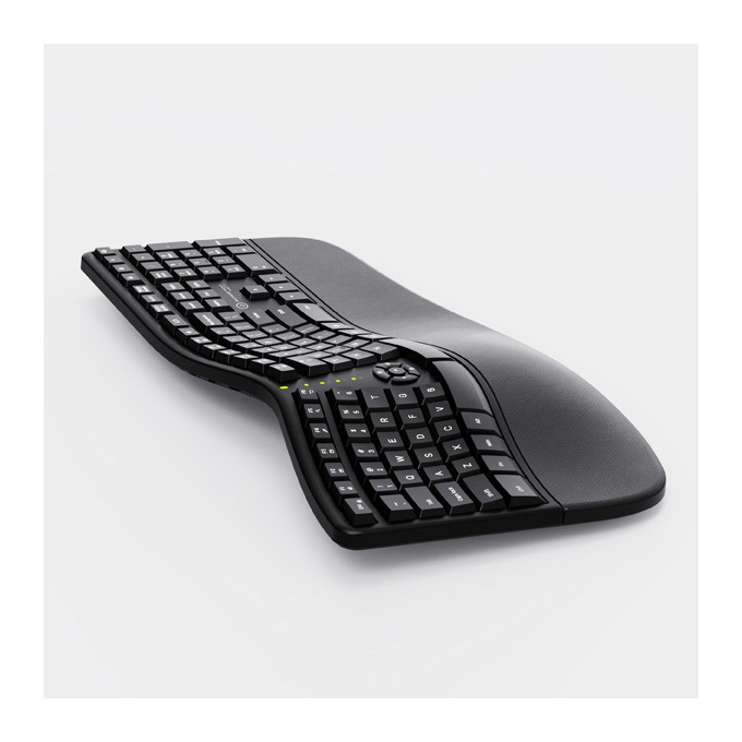 Powerton LANA, Klawiatura ergonomiczna CZ/SK, przewodowa (USB), czarna