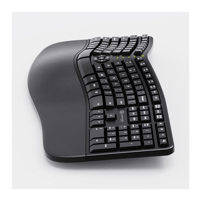 Powerton LANA, Klawiatura ergonomiczna CZ/SK, przewodowa (USB), czarna