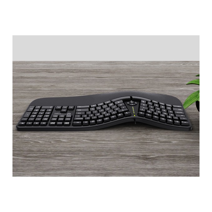 Powerton LANA, Klawiatura ergonomiczna CZ/SK, przewodowa (USB), czarna