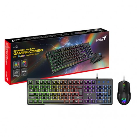 Genius GX GAMING Scorpion KM-GX6, Zestaw klawiatur CZ/SK, do gry, przewodowa (USB), czarna Genius GX GAMING Scorpion KM-GX6, Zestaw klawiatur CZ/SK, do gry, przewodowa (USB), czarna