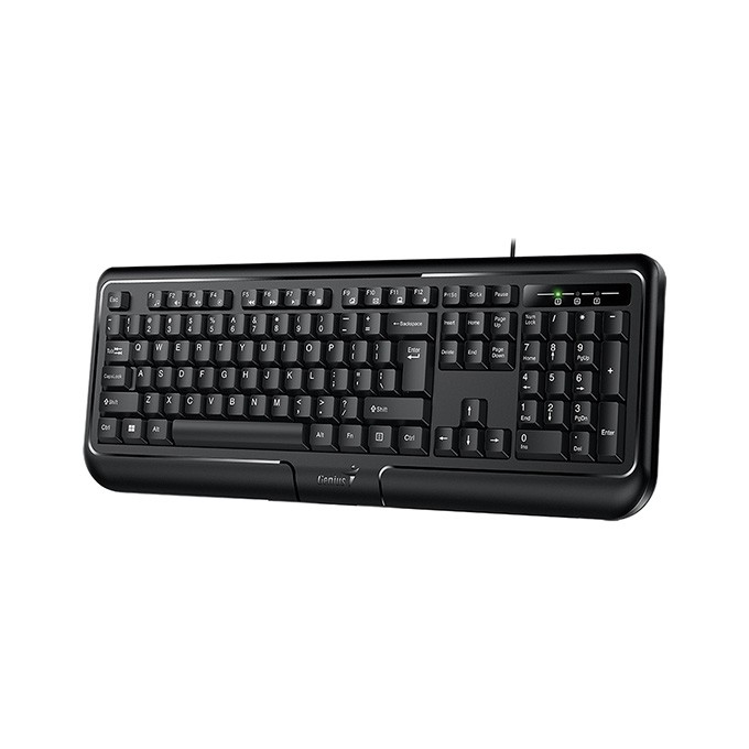 Genius KB-118 II, klawiatura CZ/SK, klasyczna, wodoodporny rodzaj przewodowa (PS/2), czarna