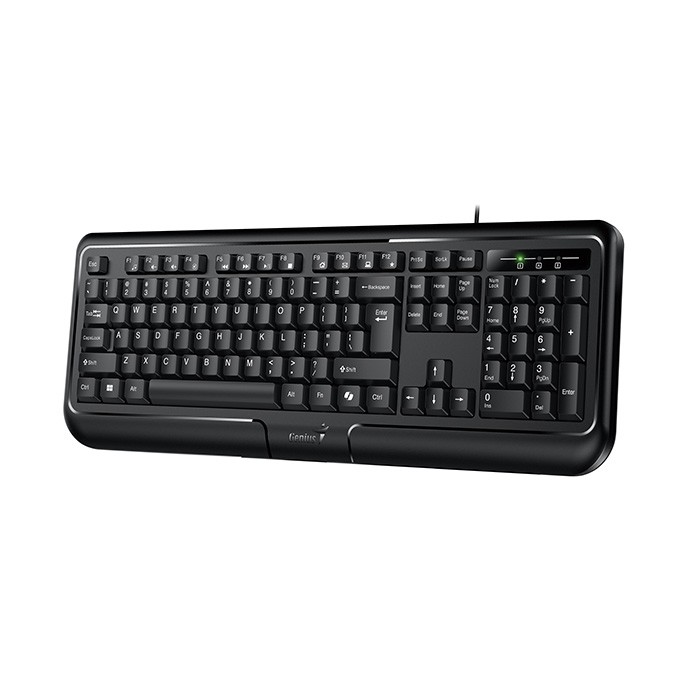 Genius KB-118 II COPILOT, klawiatura CZ/SK, klasyczna, wodoodporny rodzaj przewodowa (USB), czarna