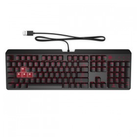 HP Omen by HP Encoder, klawiatura CZ/SK, do gry, mechaniczna podświetlana rodzaj przewodowa (USB), czerwona