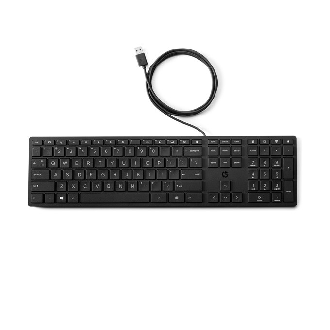 HP Kabelová Desktop 320K, Klawiatura ENG, klasyczna, przewodowa (USB), czarna