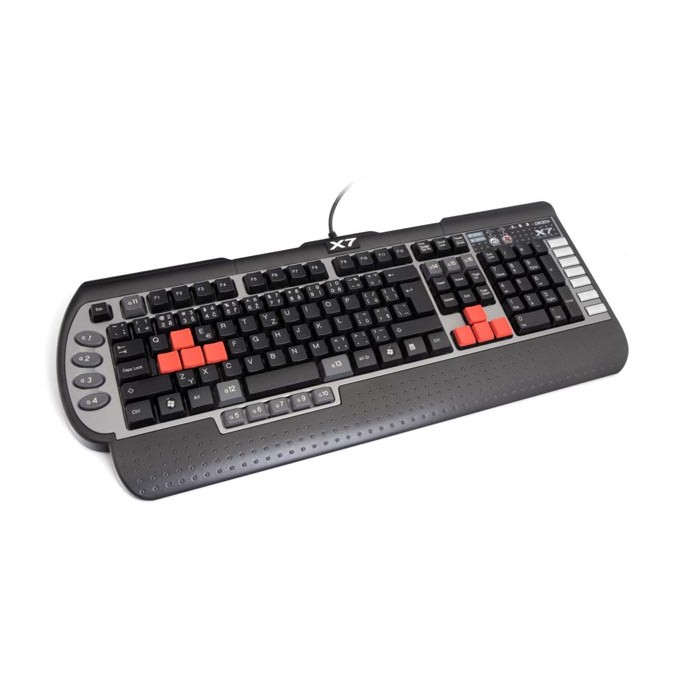 A4Tech G800V, klawiatura CZ, do gry, wodoodporny rodzaj przewodowa (USB), czarna
