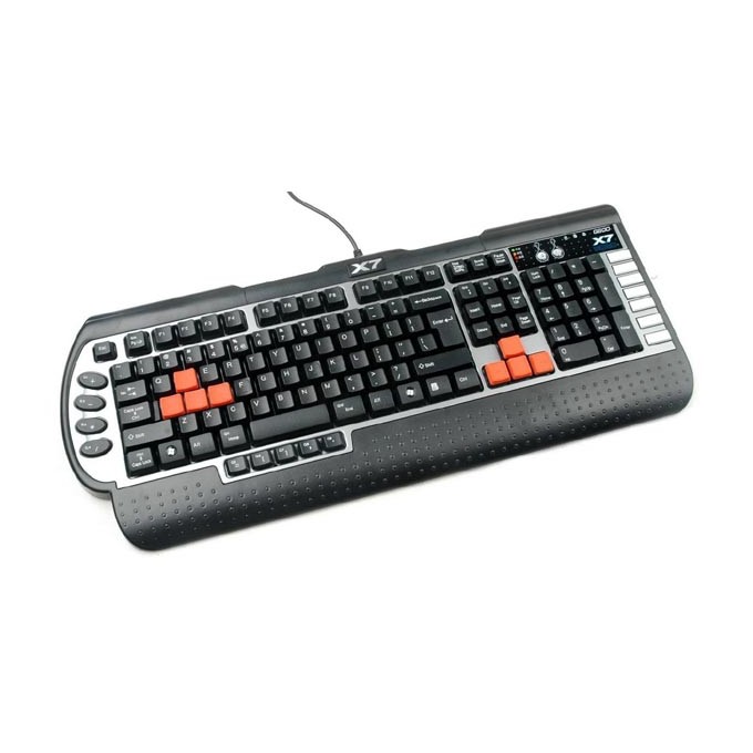 A4Tech G800V, klawiatura CZ, do gry, wodoodporny rodzaj przewodowa (USB), czarna