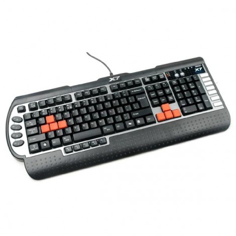 A4Tech G800V, klawiatura CZ, do gry, wodoodporny rodzaj przewodowa (USB), czarna