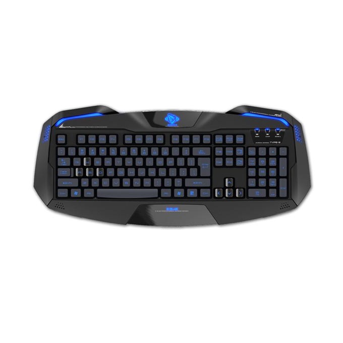 E-blue Auroza, klawiatura US, do gry, podświetlane krawędzie rodzaj przewodowa (USB), czarna