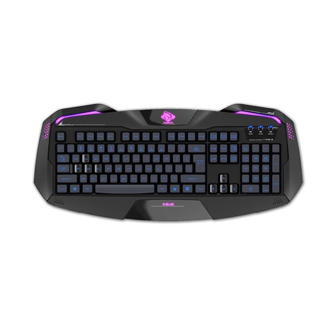 E-blue Auroza, klawiatura US, do gry, podświetlane krawędzie rodzaj przewodowa (USB), czarna