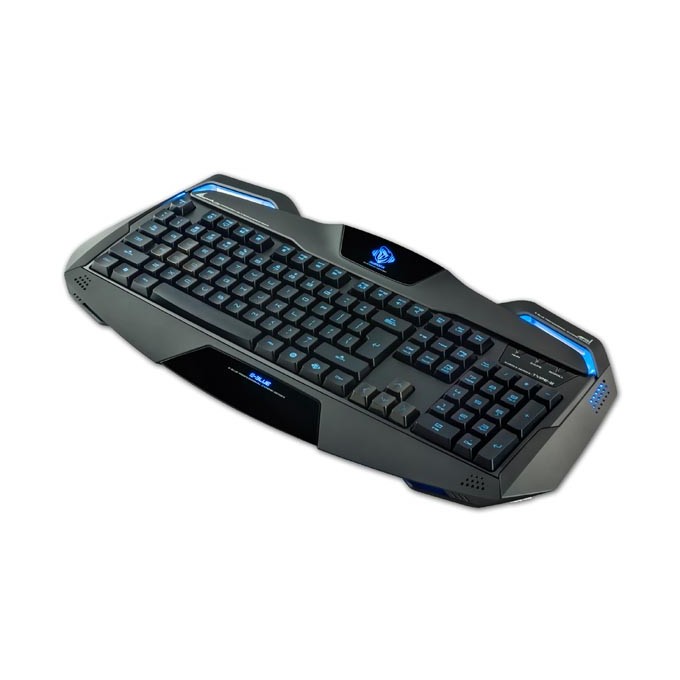 E-blue Auroza, klawiatura US, do gry, podświetlane krawędzie rodzaj przewodowa (USB), czarna