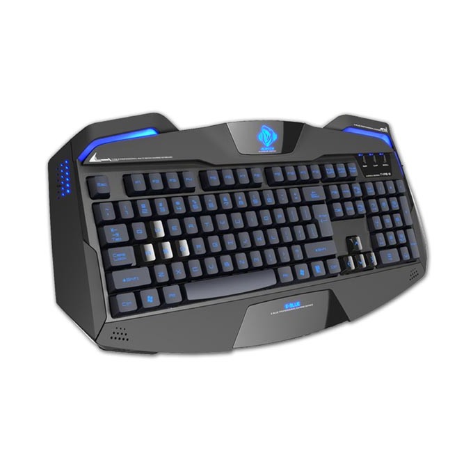 E-blue Auroza, klawiatura US, do gry, podświetlane krawędzie rodzaj przewodowa (USB), czarna