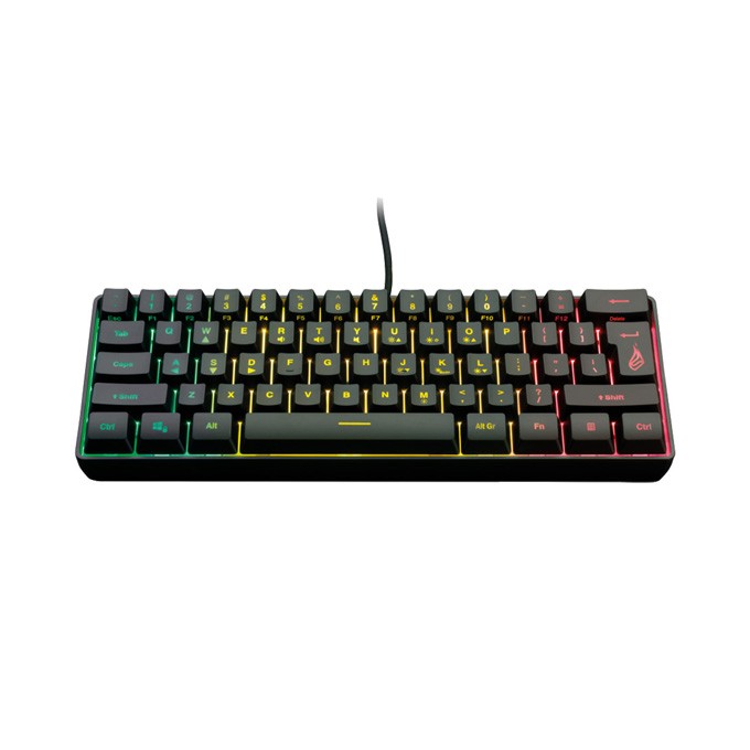 SureFire KingPin X1, 60% klawiatura RGB US, do gry, przewodowa (USB), czarna