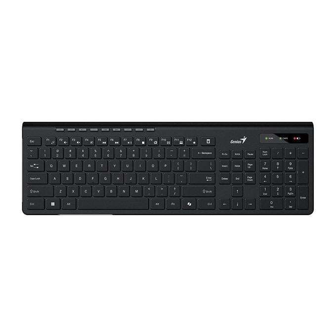Genius Slimstar 7230 Copilot, klawiatura AA, CZ/SK, multimedialny, slim rodzaj bezprzewodowa, czarna