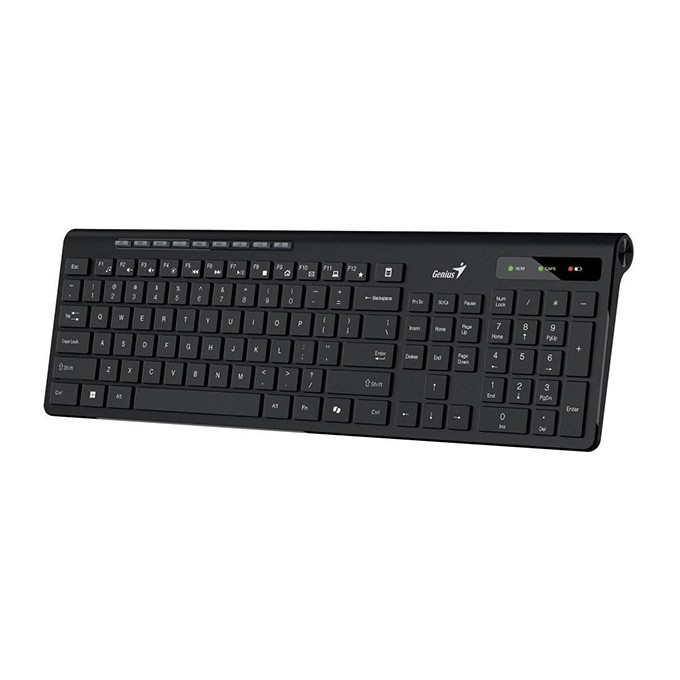 Genius Slimstar 7230 Copilot, klawiatura AA, CZ/SK, multimedialny, slim rodzaj bezprzewodowa, czarna